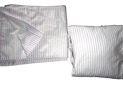 JUEGO DE SÁBANAS DOBLES CIRCO PÚRPURA Y BLANCO CLÁSICO A RAYAS (2 PIEZAS) MEZCLA DE ALGODÓN Foto 1 de 4