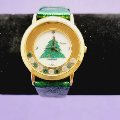 Reloj Árbol Navidad Marca Infinity Cuarzo Con Estrás Funcionando Foto 1 de 4