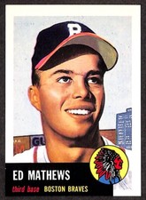 Ed Mathews Topps Archives 1953 Card 37 Boston Braves