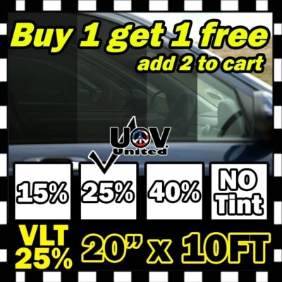 Uncut Window Tint 胶卷 25% VLT 20 英寸 10 英尺办公室汽车商用家用 2025 — 第 1/4 张图片