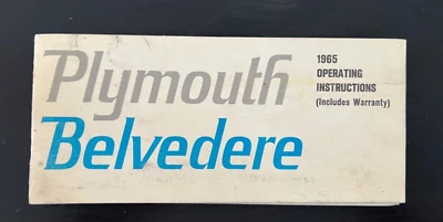 Plymouth Belvedere 1965/instrucciones de funcionamiento por satélite '65 manual del propietario Foto 1 de 4
