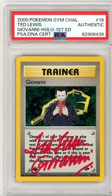 PSA Signed Ted Lewis Giovanni Gym Challenge 104/132 Holo 1st Edition Rare - Image 1 of 2