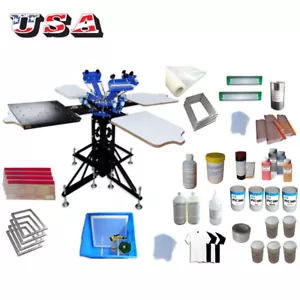 3 Color 4 Station Screen Printing kit with Flash Dryer Press Ink Screen Frame - Picture 1 of 6