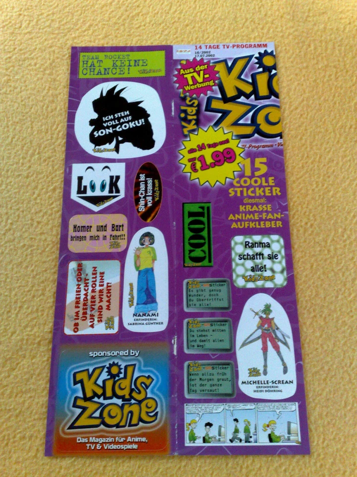 Sticker Sammelsticker Anime Stickerbogen Kids Zone Pokemon Sprüche DBZ  - Bild 1 von 1