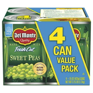 Del Monte Fresh Cut Sweet Peas, 15 Oz, 4 Count Box - Picture 1 of 4