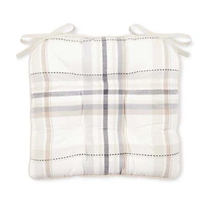 Reversible Monday Plaid Hand Drawn Plaid Chair Pad, Multicolor, 16"W x 17"L - Picture 1 of 7
