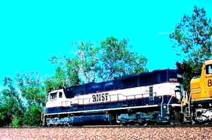 DIAPOSITIVA ORIGINAL KODACHROME BNSF SD-70MAC #9733 LENEXA, KS 9/02 - Imagen 1 de 1