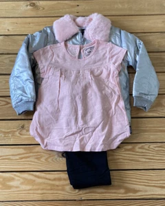 buffalo David bitton NWT girl’s 3 piece outfit set Size 6 pink Black Silver N2 - Picture 1 of 12