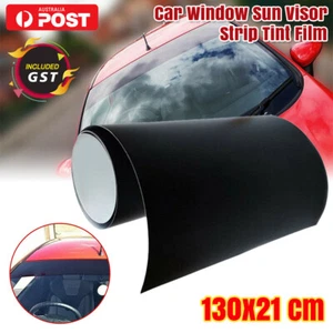 Car Sun Visor Windscreen Film Tint Strip BLACK CLEAR Sunvisor Windshield Camper - Picture 1 of 11