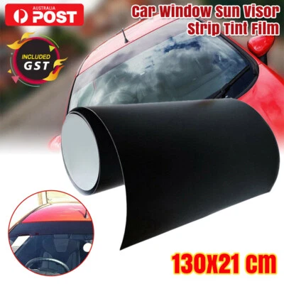 Car Sun Visor Windscreen Film Tint Strip BLACK CLEAR Sunvisor Windshield Camper - image 1 of 4