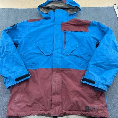 Chaqueta de cuchillo analógica Burton Buck para hombre XL snowboard con capucha azul rojo Foto 1 de 4