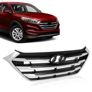 Fit For 2016-2018 Hyundai Tucson Front Bumper Lower Grille Grill w/ Chrome Trim