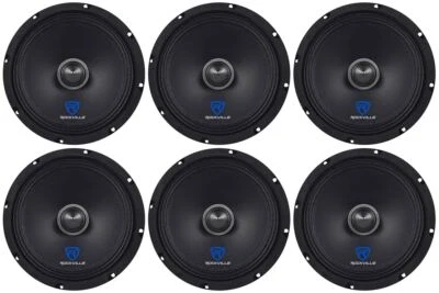 (6) Rockville RXM88 8" 500w 8 Ohm Mid-Range Drivers Speakers, Made w/Kevlar Cone - Image 1 of 4