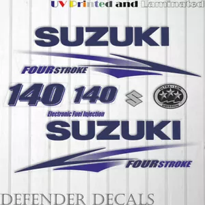 Suzuki 140 PS Viertakt Außenborder Motor Aufkleber Sticker Set Kit White Cowling - Bild 1 von 1