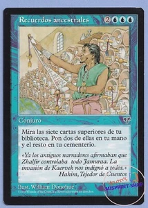 Ancestral Memories Spanish Mtg MISPRINT. Wrong Artist: DonohUe instead Donohoe - Imagen 1 de 4