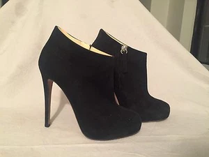 Barney's Co-op schwarze Wildleder kurze Stiefeletten Plateau Boots / Booties (Gr. 35) - Bild 1 von 5