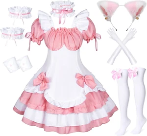 Anime French Maid Lolita Fancy Queen Princess Dress Cosplay Costume Furry Cat Ea - Picture 1 of 7