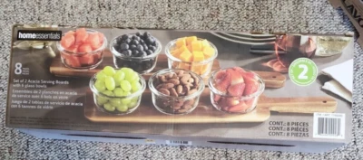 Juego de servir mesa Home Essentials madera de acacia, paquete de 2 aptos para microondas Foto 1 de 2