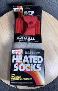 NEW Vintage Lectra-Sox Socks Battery Heated For Warmer Feet XSMALL 5-8 USA - Picture 1 of 6