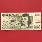 2000 Mexico Paper Money $200 Pesos Bill Banknote Juana De Asbaje World Currency