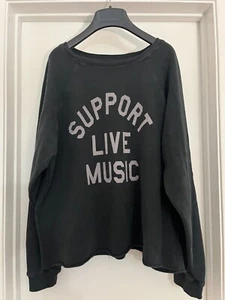 NEW WITH TAGS Anthropologie Retrobrand Women's "Support Live Music" Sweatshirt L - Picture 1 of 7