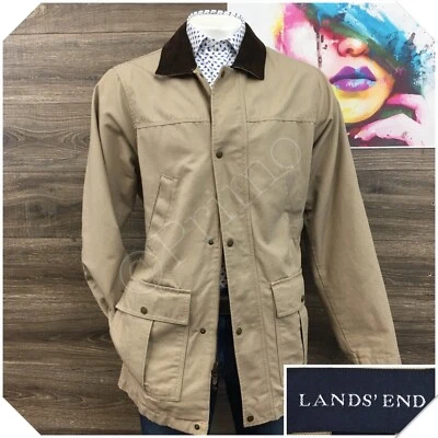 LAND'S END Hombres Tareas Abrigo Algodón Lona Granero Chaqueta Franela Forrada Talla XL Foto 1 de 4