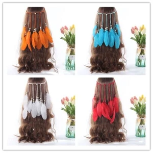 Hair Accessories Bohemian Feather Hair Band Headdress Ethnic Indian Headband - Picture 1 of 28