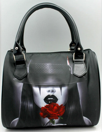 David Gonzales Art Chicana Chola Style Hat Clown Bandana Handbag Purse Lowrider  - Image 1 of 4