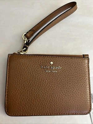 ¡NUEVO! Kate Spade KH789 ~ Lena Colorblock Pequeño Tarjetero/Muñequera ~ Cuero Marrón Foto 1 de 4