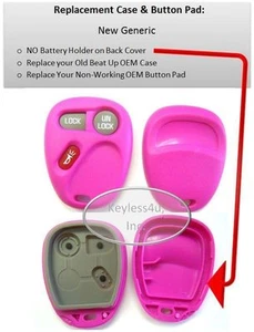 NEW Pink case replacement shell button pad for 15042968 Chevy keyless FOB remote - Picture 1 of 1