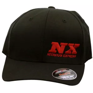 16592R Nitrous Express NX Black Flexfit Cap - S/M Red Stitching - Imagen 1 de 1
