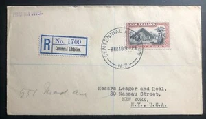 1940 New Zeland First Day Cover FDC Centennial Exhibition To New York USA - Picture 1 of 2