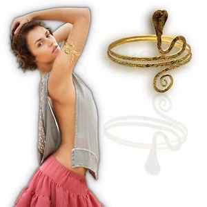 Upper Arm Metal Bracelet Snake Armband Armlet Anklet Bangle Gold Tone Beautiful - Picture 1 of 6