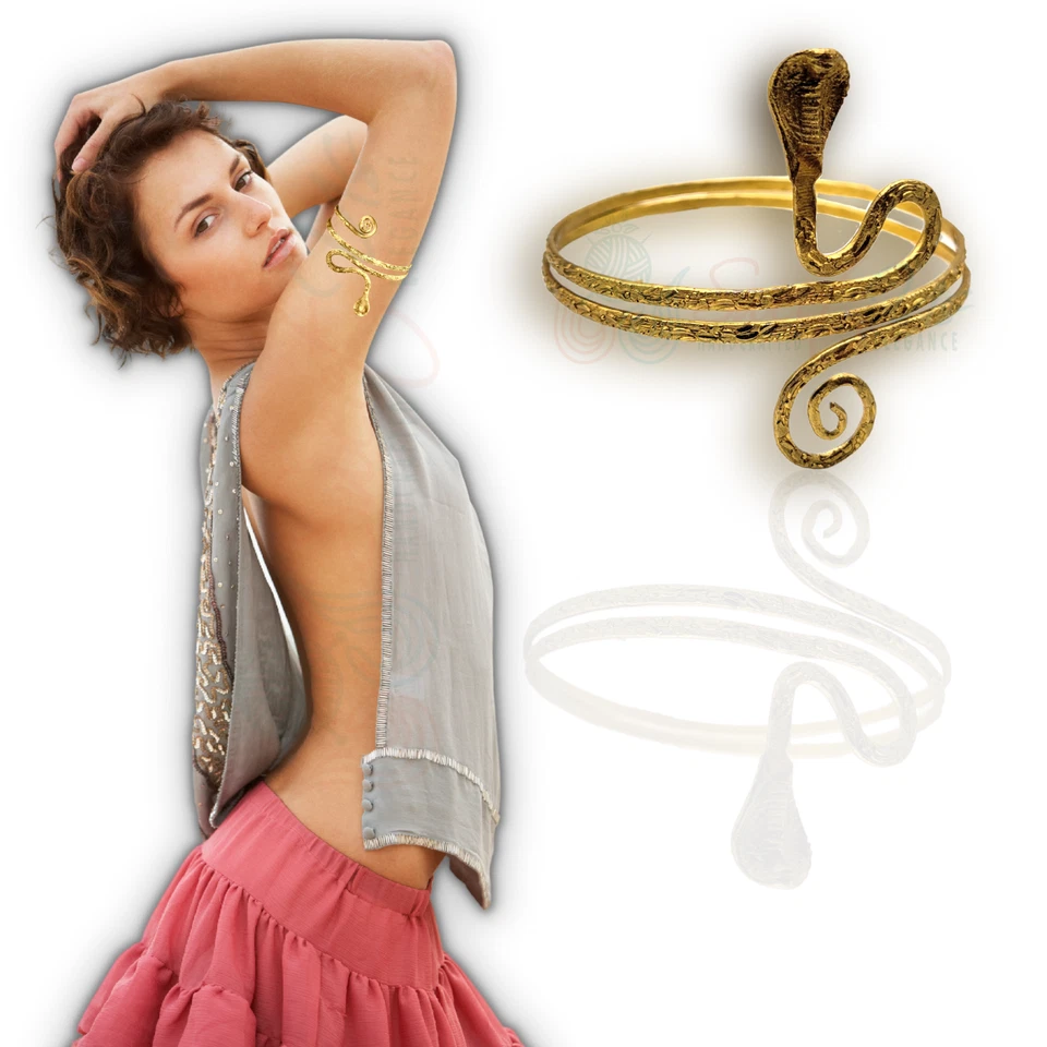 Upper Arm Metal Bracelet Snake Armband Armlet Anklet Bangle Gold Tone Beautiful - Image 1 of 4