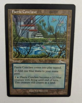 MTG MISPRINT MISCUT ERROR URZA'S LEGACY FAERIE CONCLAVE OFF CENTER LAND UNCOMMON - Image 1 of 4