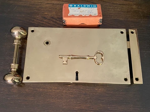 Baldwin Solid Brass Complete Rim Lock Set - Right Hand Side Cover