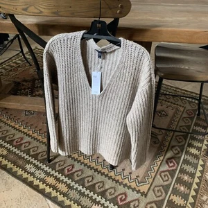 Nuevo con etiquetas Eileen Fisher Algodón Orgánico/Lana/Alpaca Cuello en V Box-Top Talla M/M Precio de venta sugerido por el fabricante $298 - Imagen 1 de 12