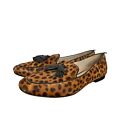 Boden Leopard Ines Calf Hair Tassel Loafer Size 38.5 (8)