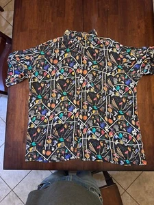 Vintage Nicole Miller 100% Silk Shirt CBS Sports 1993 Limited Edition Size XL - Picture 1 of 7