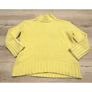 Philosophy Women Small Sweater Mock Neck Chenille Long Sleeve Knit Yellow - Picture 1 of 8