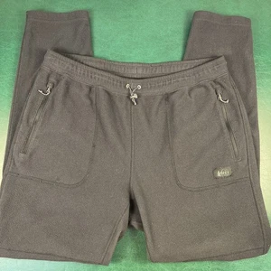 REI Pantalone Jogger Pile Uomo Grande Grigio Antracite Tasche Zip Outdoor Palestra Caldo - Foto 1 di 9