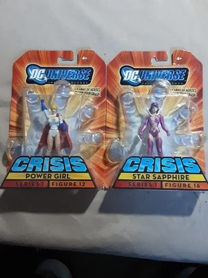 Lote de 2 figuras DC Universe Crisis Star Saphire #16 y Power Girl #12. Foto 1 de 4