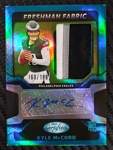 2025 Panini Certified Kyle Mccord 3 CLR Jersey Patch 160/199 AUTO Rookie EAGLES - Bild 1 von 6