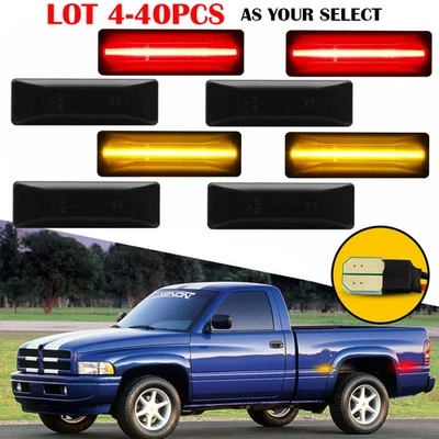 4-40X Smoked LED Fender Side Marker Light For 1994-2002 Dodge Ram 1500 2500 3500 - Image 1 of 4