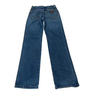 Wrangler Retro Relaxed Straight Dark Wash Western Cowboy Jeans Boys Size 10 Slim - Picture 1 of 14