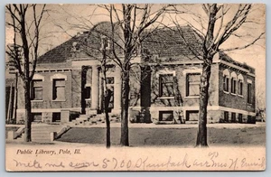 Postcard Public Library Undivided Back c1914 Polo, IL I12 - Picture 1 of 2