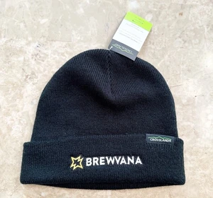 NUEVO Crossland Brewvana Negro Gorro Tejido Sombrero Esquí/Invierno OS NUEVO CON ETIQUETAS - Imagen 1 de 4