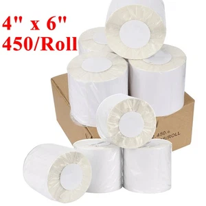 4" x 6" Direct Thermal Shipping Labels 450/Roll for Zebra ZP450 Eltron LP2844 - Picture 1 of 19