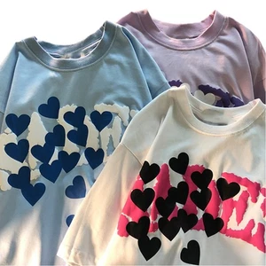 Tee for Women featuring Love Foam Three Dimensional Print Casual Style - Picture 1 of 20