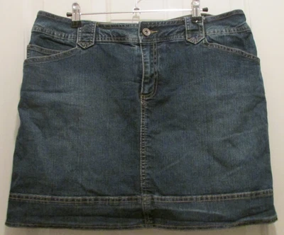 Falda corta de mezclilla elástica St Johns Bay talla 14 para mujer azul Jean Foto 1 de 4